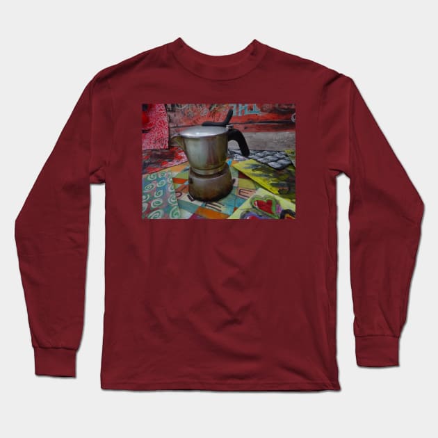 coffee maker on my art Long Sleeve T-Shirt by walter festuccia